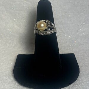 Silver Pearl Accent Ring - Women's Jewelry